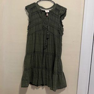 Target Green Ruffle Mini Dress